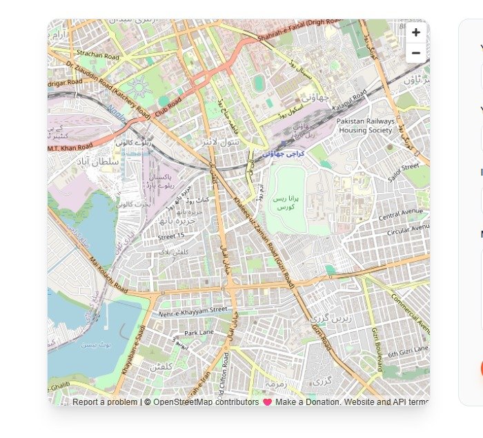 Vendex office location map — Bokhari Commercial Lane 10, Defence, Karachi